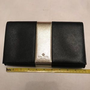 Kate Spade black & gold clutch